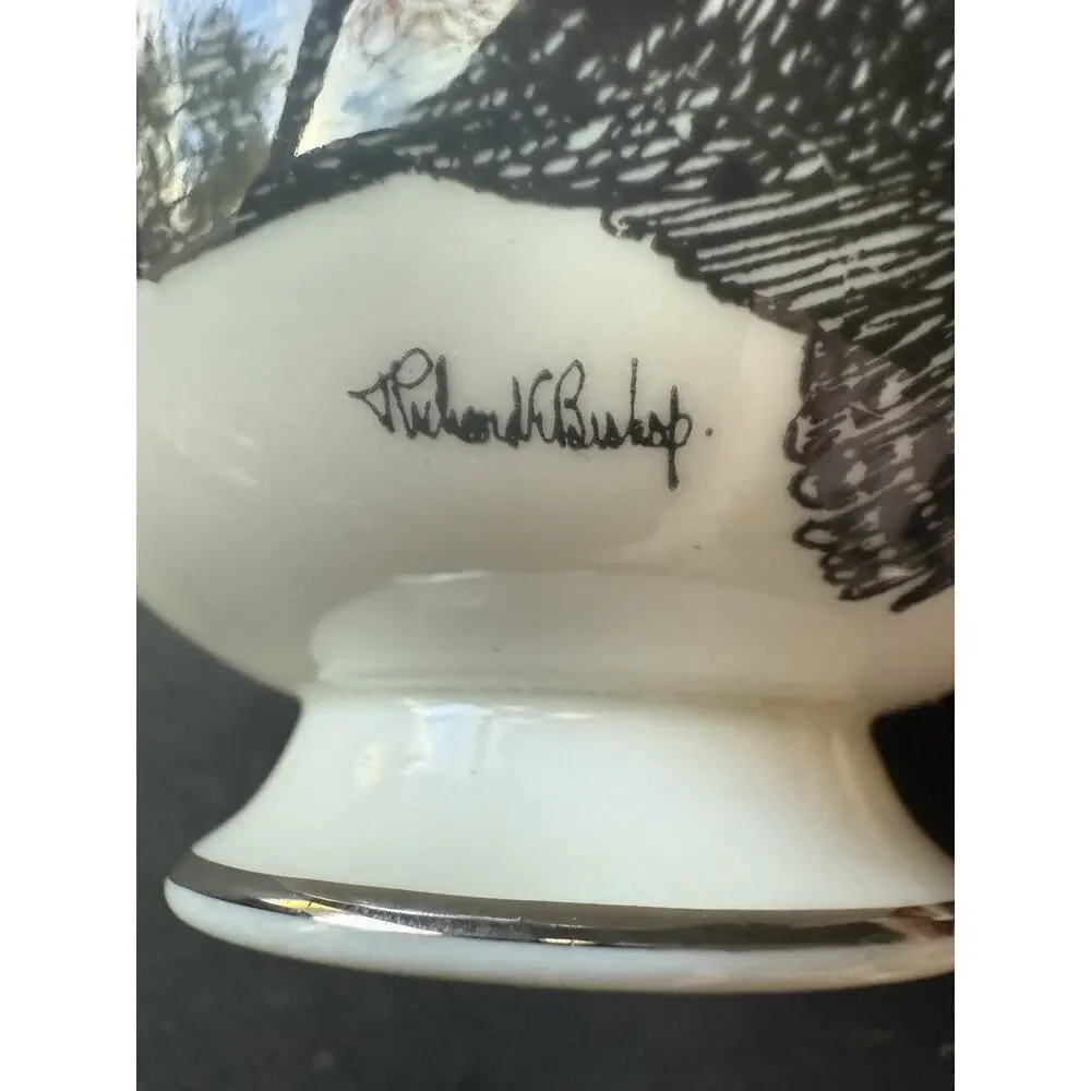 Wild Game Birds By Castleton China Cup And Saucer Set Ruffed Grouse Made In USA